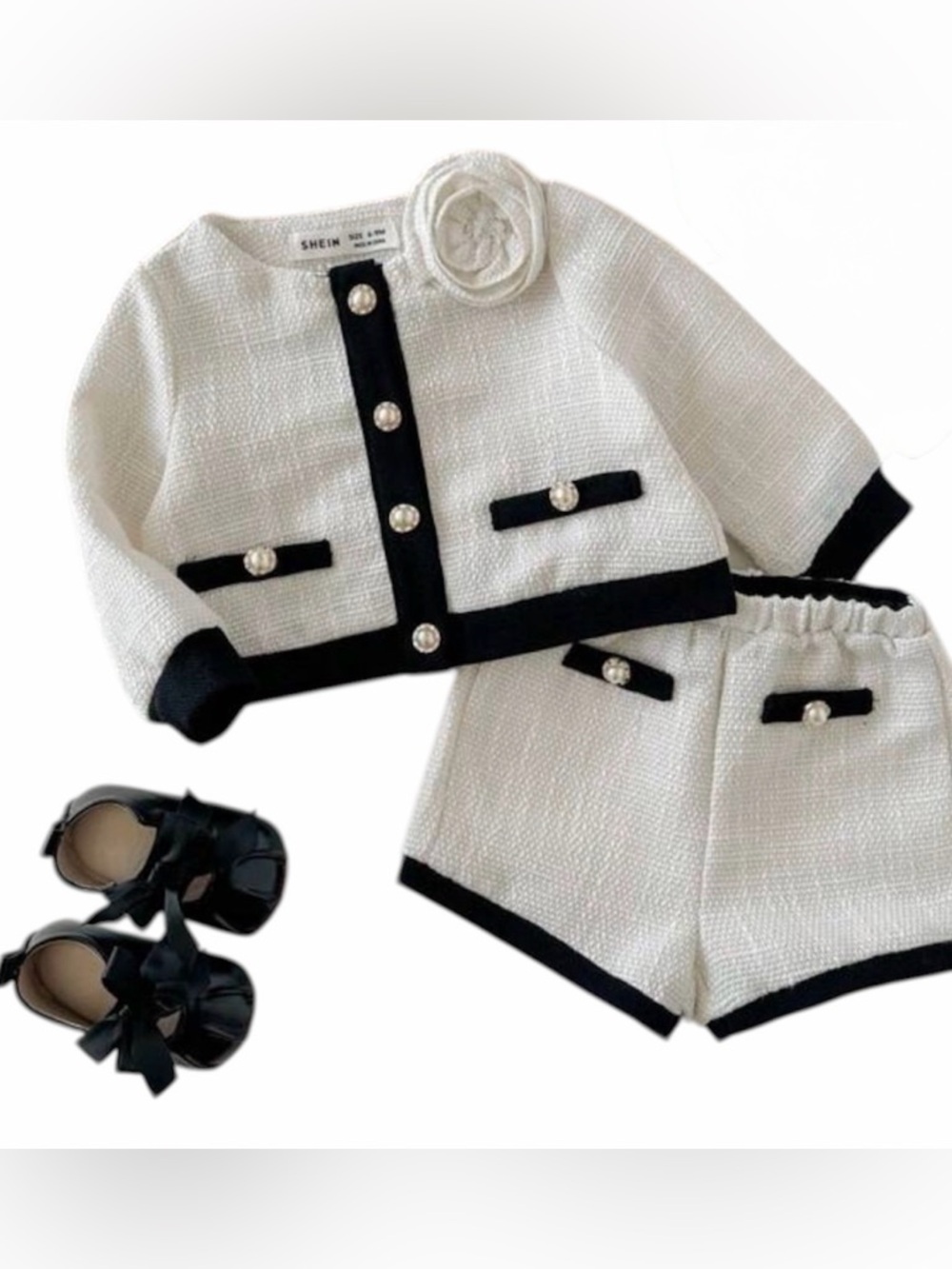 Girls Tweed 2-Piece Set Pearl Buttons Size 2-3T Fits 3-4T